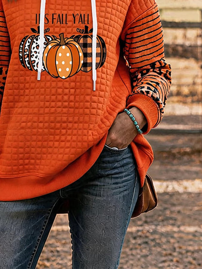Women's Casual Autumn Printed Hooded Sweatshirt