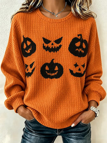 Women's Casual Autumn Printed Pullover Sweatshirt