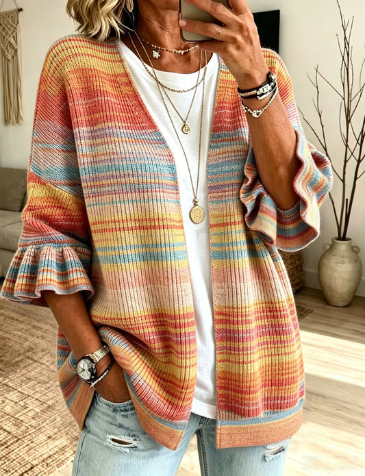 Women's Fall Patchwork Pumpkin Print Cardigan