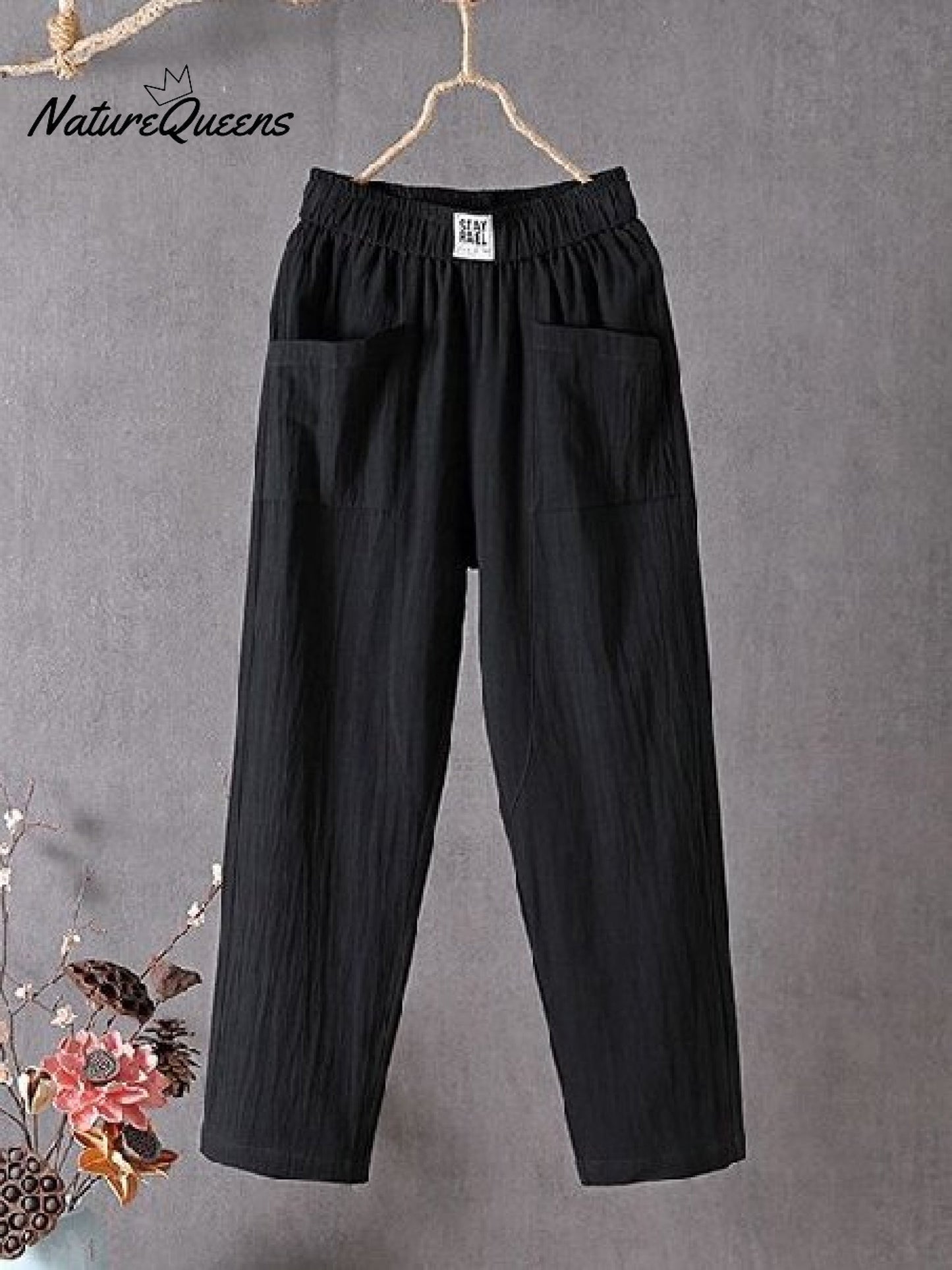 Casual Plain Natural Ankle Pants Straight Pants