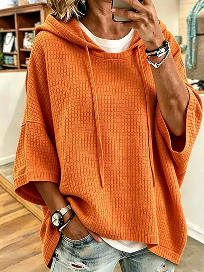 Women's Casual Solid-Color Boxy Hoodie
