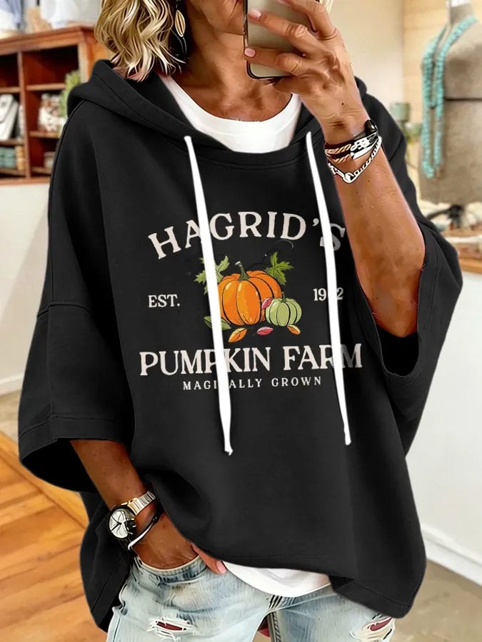 Women's Vintage Pumpkin Print Hoodie