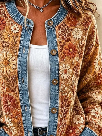 Women'S Casual Maple Leaf Knit Cardigan