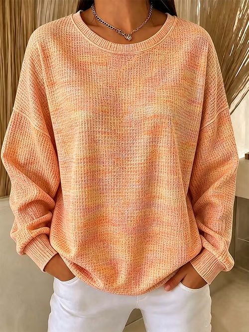 Women's Gradient Print Waffle Sweatshirt