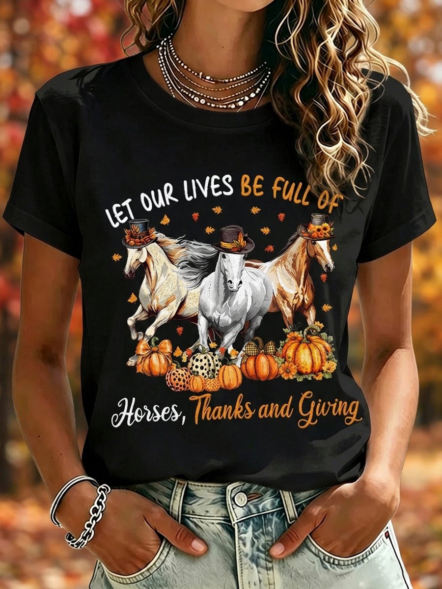 Women's Autumn Holiday Short-Sleeve T-Shirt