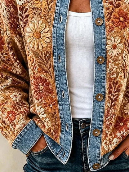 Women'S Casual Maple Leaf Knit Cardigan