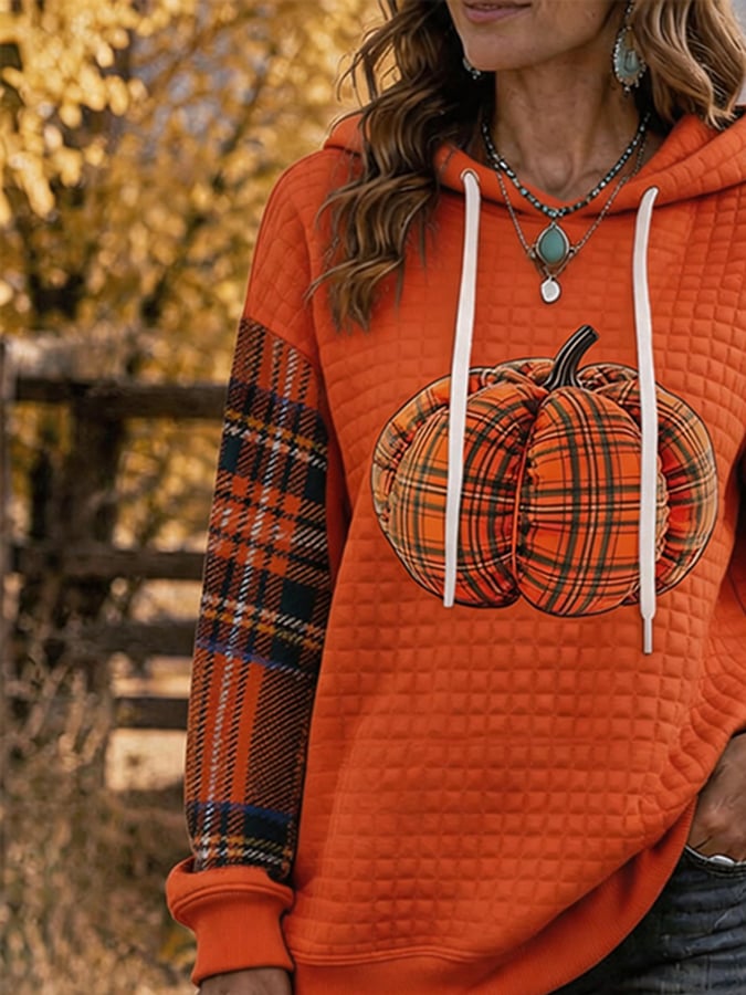 Women's Casual Autumn Printed Hooded Sweatshirt