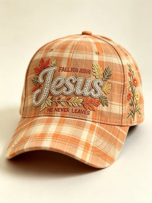 Unisex Fall For Jesus He Never Leaves Art Printed Hat