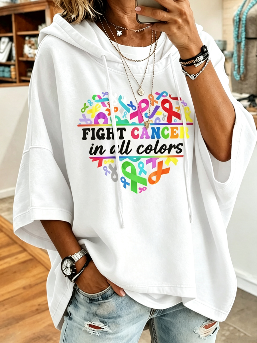 Women'S Casual Loose Hooded Sweatshirt