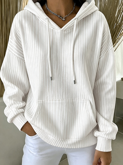Women'S Casual Striped Hooded Printed Sportswear
