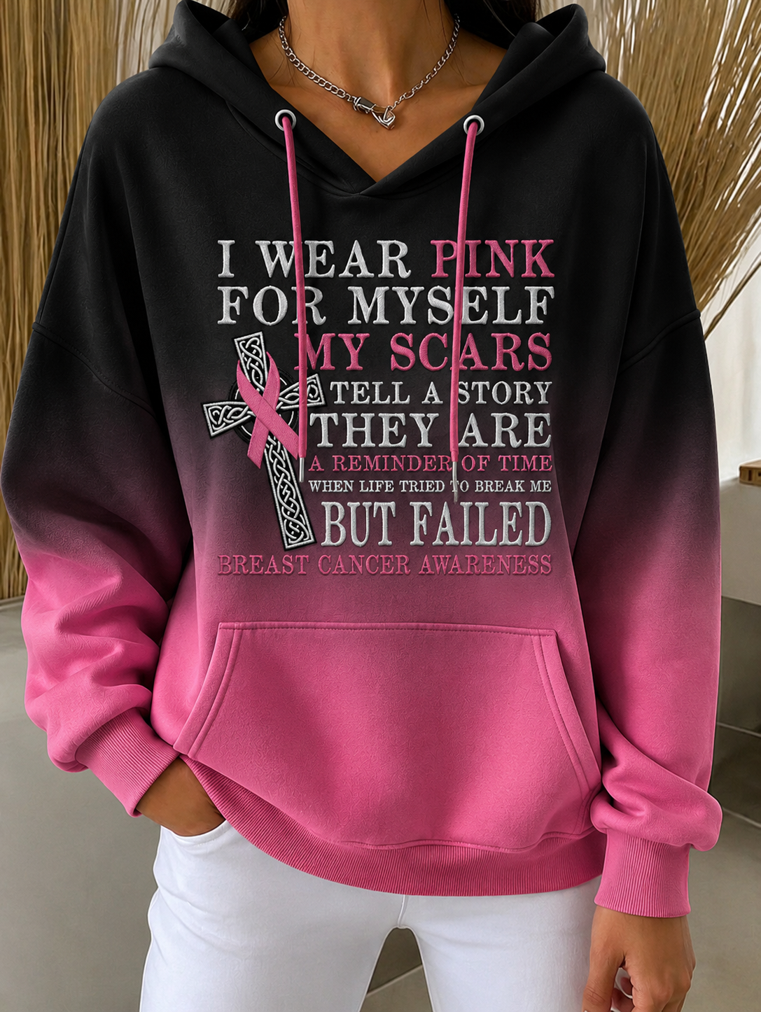 Breast Cancer Awareness Gradual Women's Hoodie