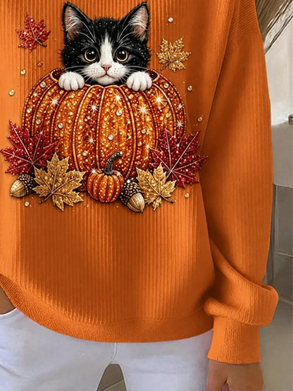 Women's Casual Printed Pullover Sweatshirt