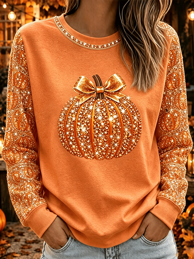 Women's "It's Pumpkin Season" Comfortable Crew Neck Sweatshirt
