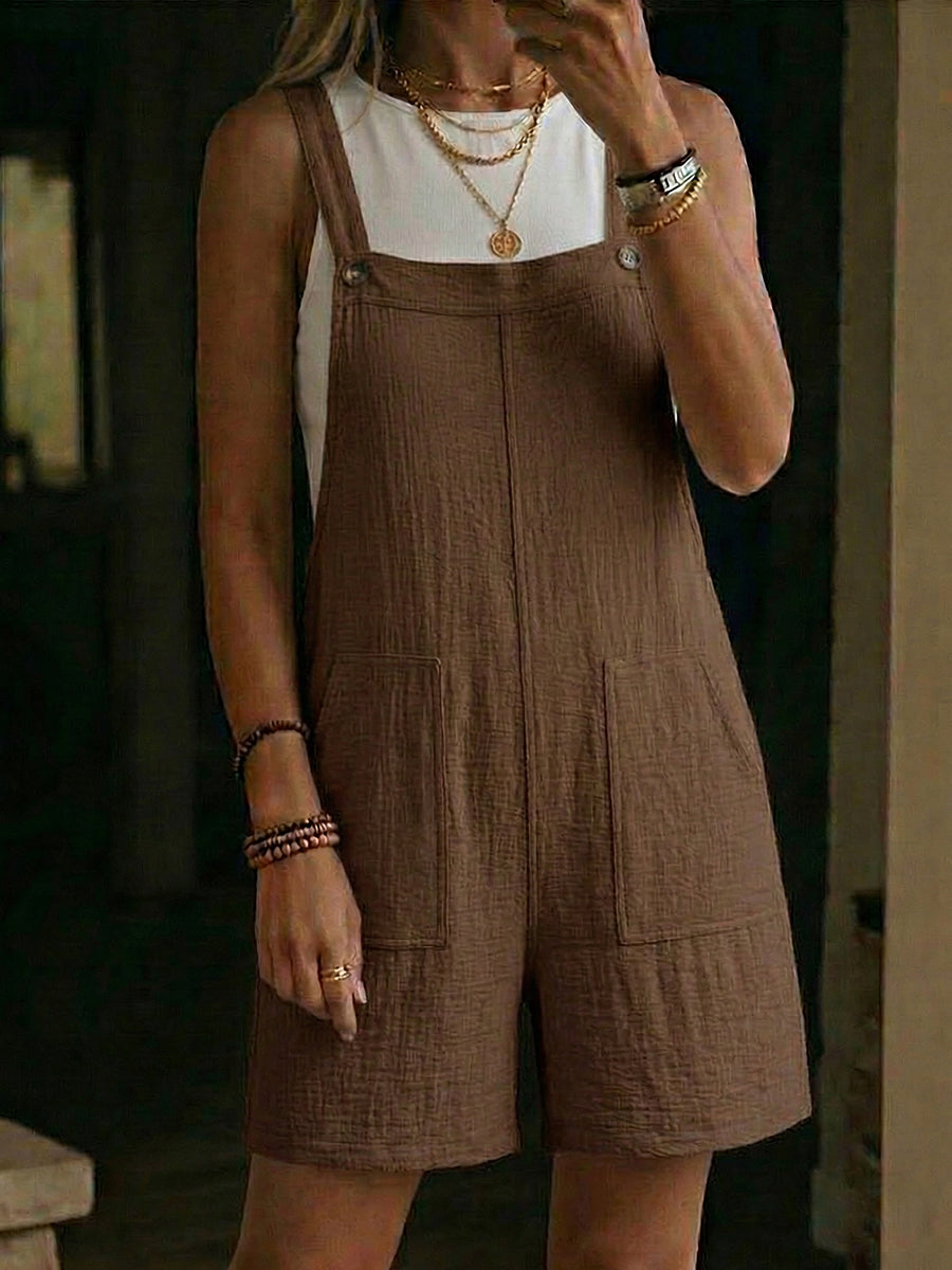 Women's Short-length Cotton Overalls