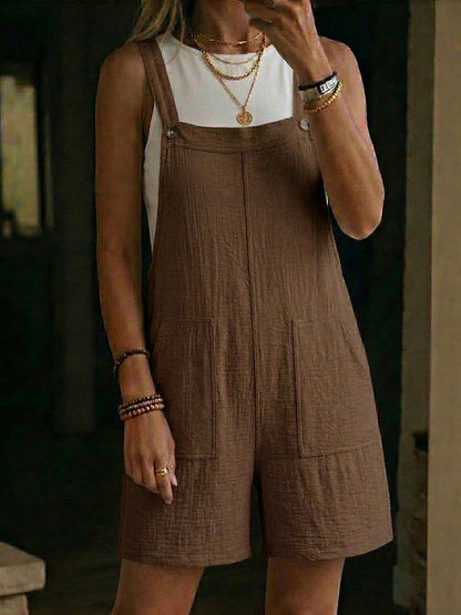 Women's Short-length Cotton Overalls