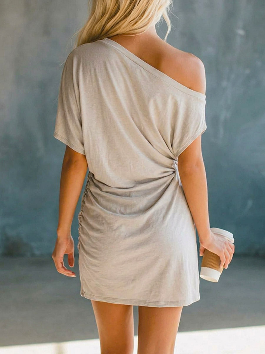 Women's Solid Color Art Casual Stylish Cotton Linen Short Dress
