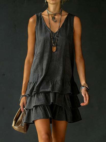 Women's Loose-fitting Solid Color Vest Dress