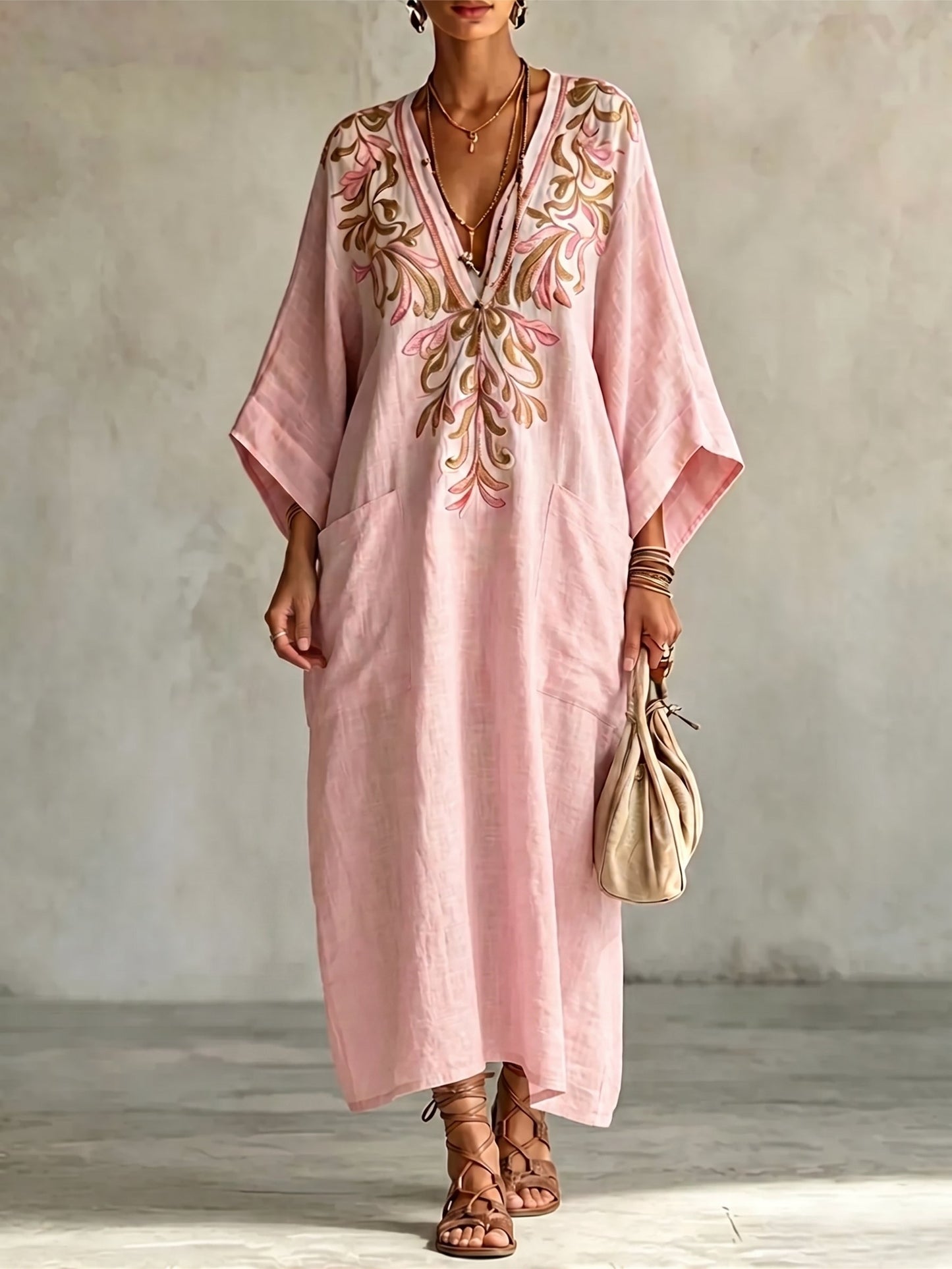 Dreamy Retro Floral Print Cotton-linen Dress