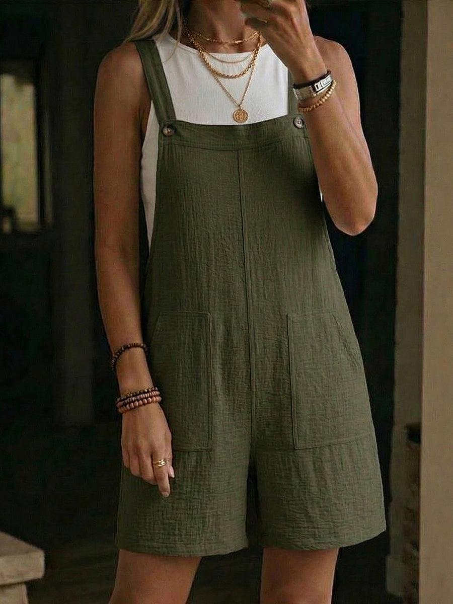 Women's Short-length Cotton Overalls