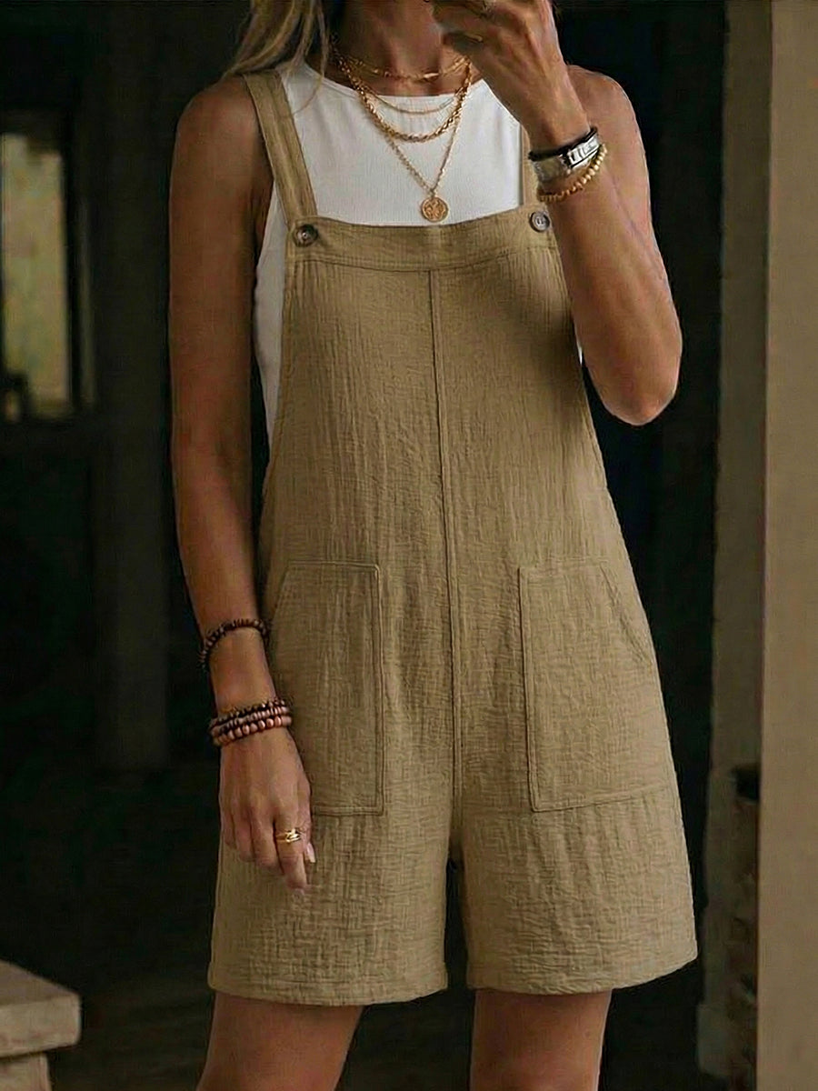 Women's Short-length Cotton Overalls