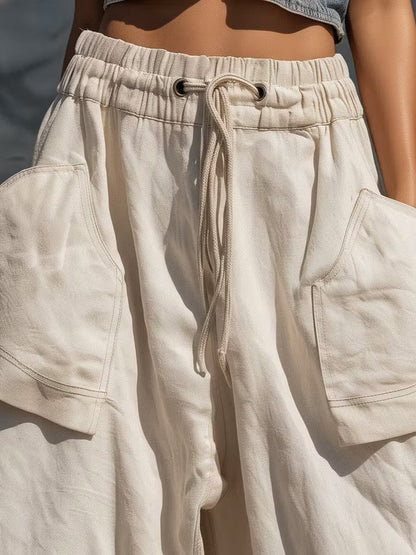 Casual Loose Linen And Cotton Lantern Harem Pants