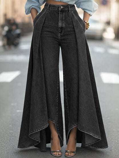 Women's High-waisted Loose-fit Wide-leg Jeans